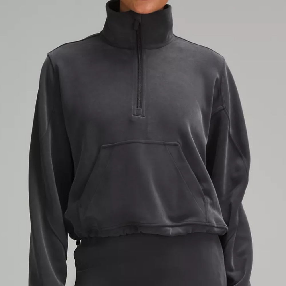 Lululemon Brushed Softstreme Half Zip Black
